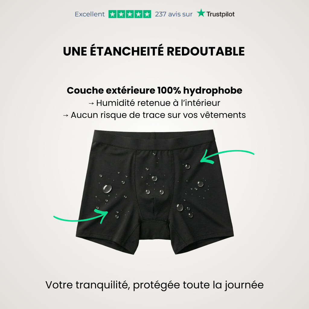 Boxer d'incontinence ultra-absorbant