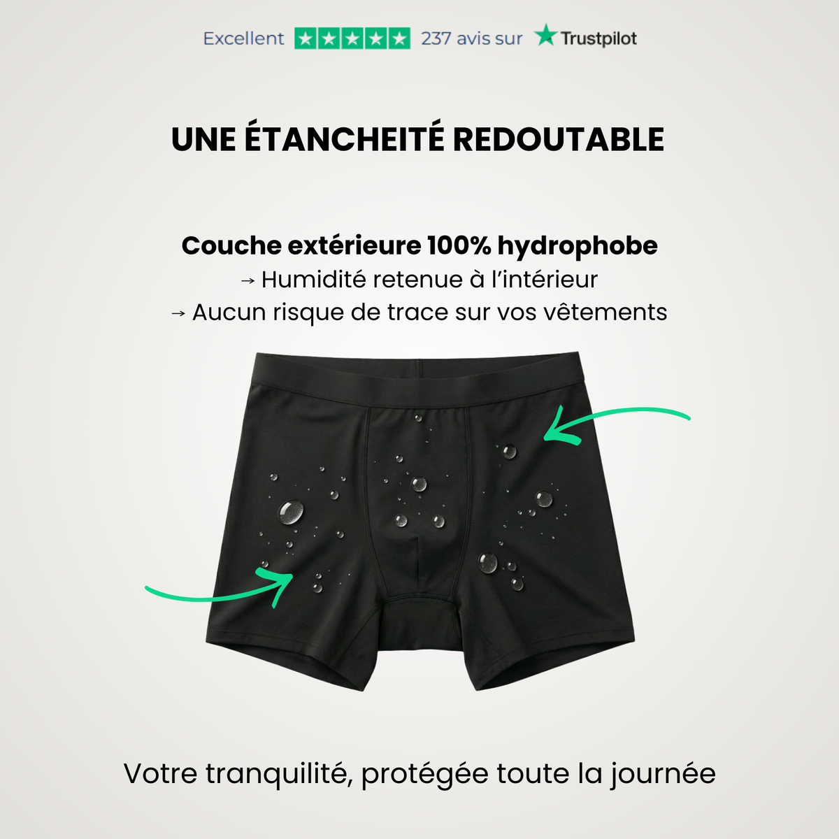 Boxer d'incontinence ultra-absorbant